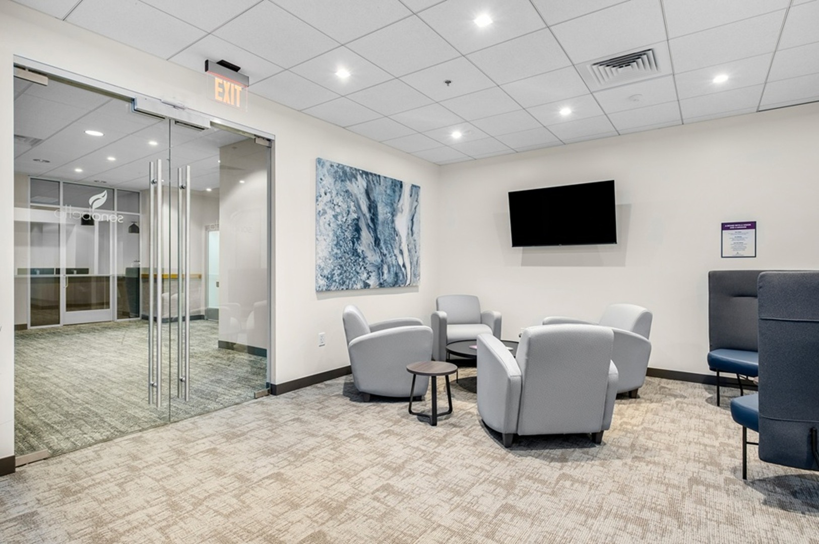 Waiting area at Sono Bello lipo and body contouring center