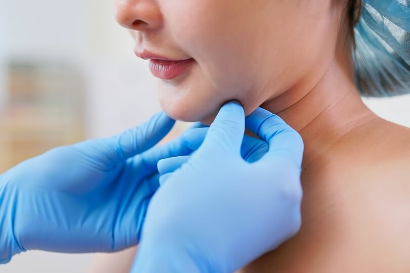 Patient preparing for chin liposuction
